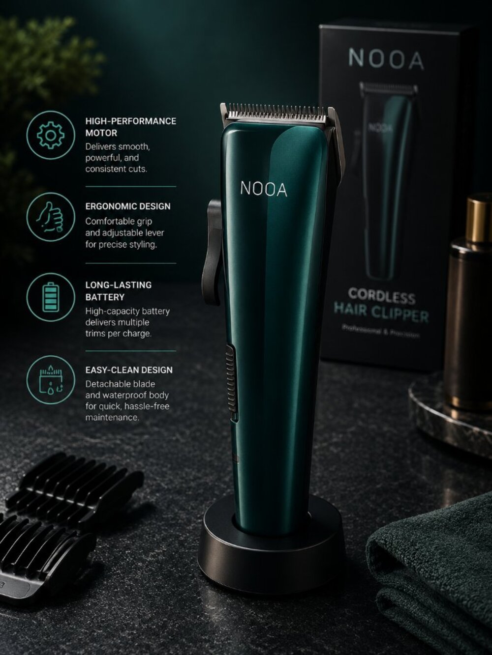Men's Cordless Hair Clipper - Teal Green